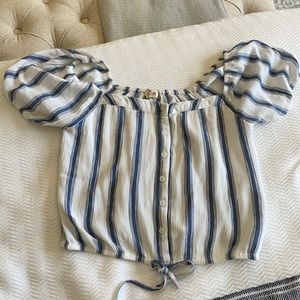 Hollister smocked off the shoulder top
